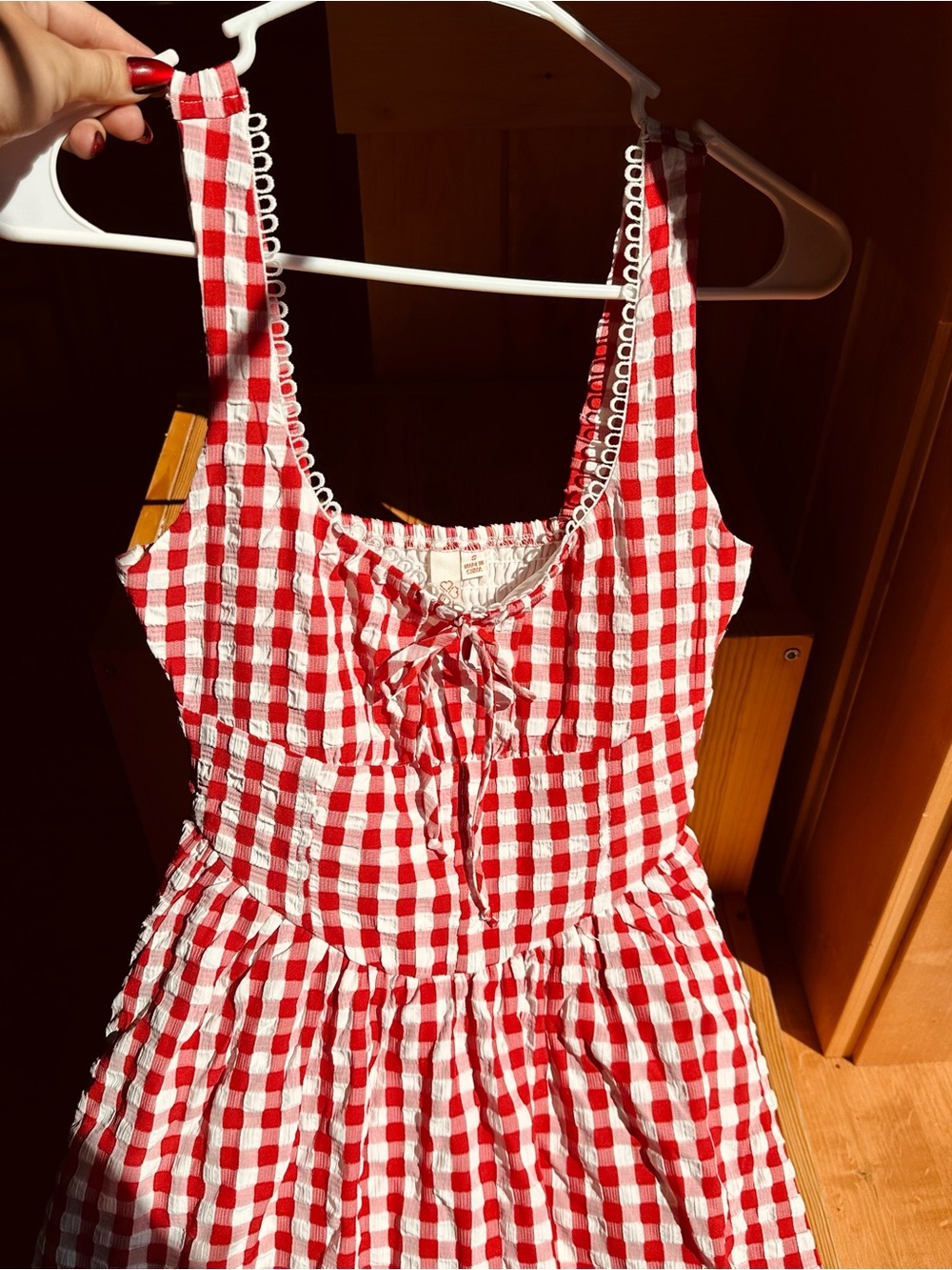 Red and White Gingham Sundress